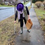 woman picking garbage